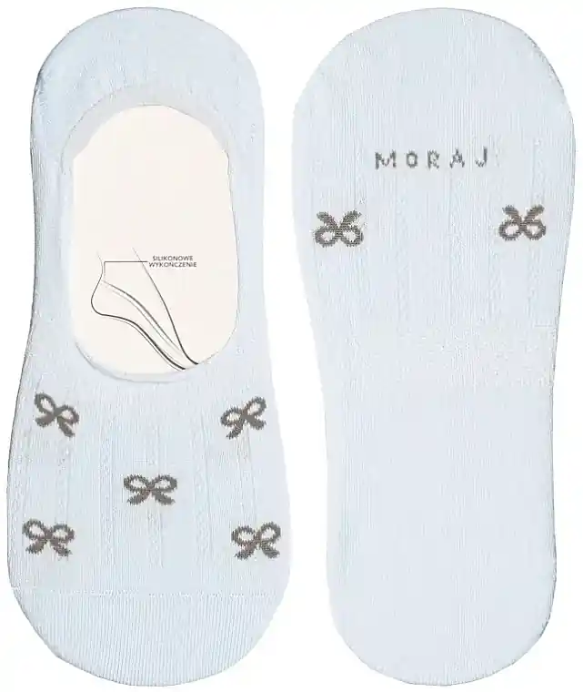 Short socks, CDB201-011, light blue with grey bows
