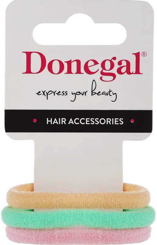 Hair Ties 3 pcs, FA-5680, orange, pink, green