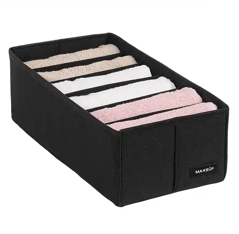 Storage Organiser with 6 Compartments 'Home', black 30x15x10 cm - Accessories
