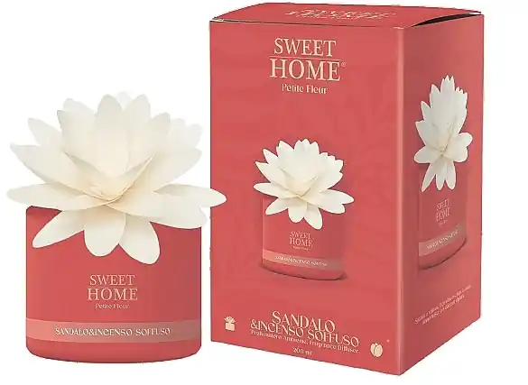 Fragrance Diffuser with Flower 'Sandalwood & Soft Incense' - Bath and Body
