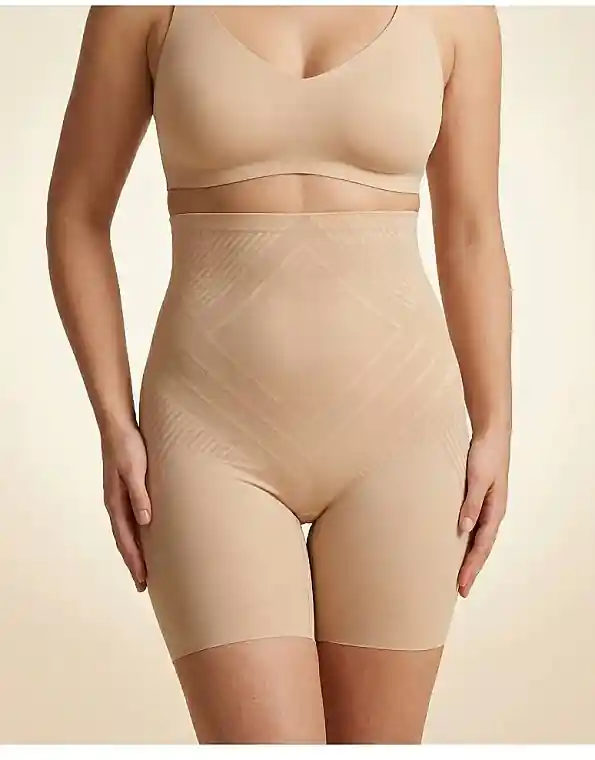 Women's High-Waisted Shaping Shorts, Beige