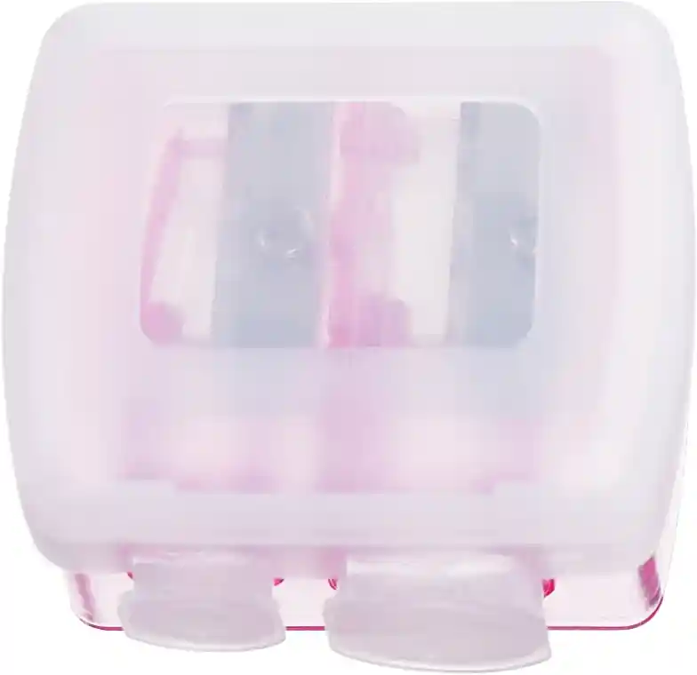 Two-Holes Pencil Sharpener 499614, White-Pink