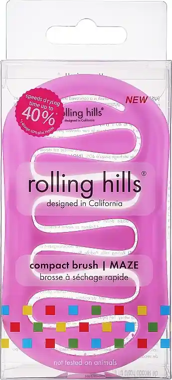 Quick Dry Compact Hair Brush, pink - Accessories