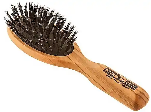 Pocket Olive Wood Hair Brush, nylon bristles, 17.5 cm - Accessories