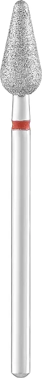 Diamond Nail Drill Bit 'Pear', red, diameter 5 mm, working part 12 mm - Accessories