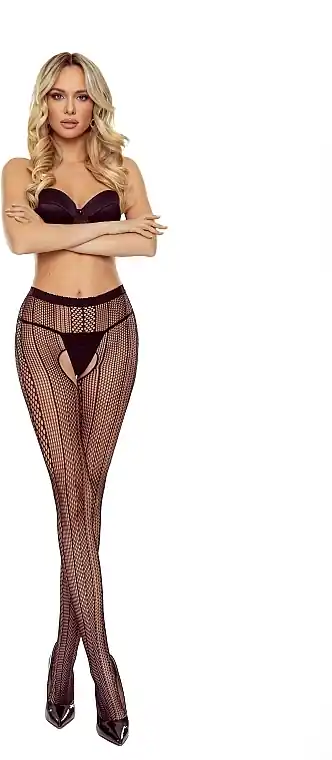 Erotic crotchless tights Tiopen 040, black - Clothes