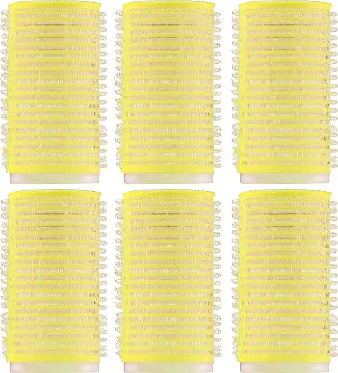 Velcro Hair Curlers, 6 pcs., 70799, 32 mm, yellow - Accessories