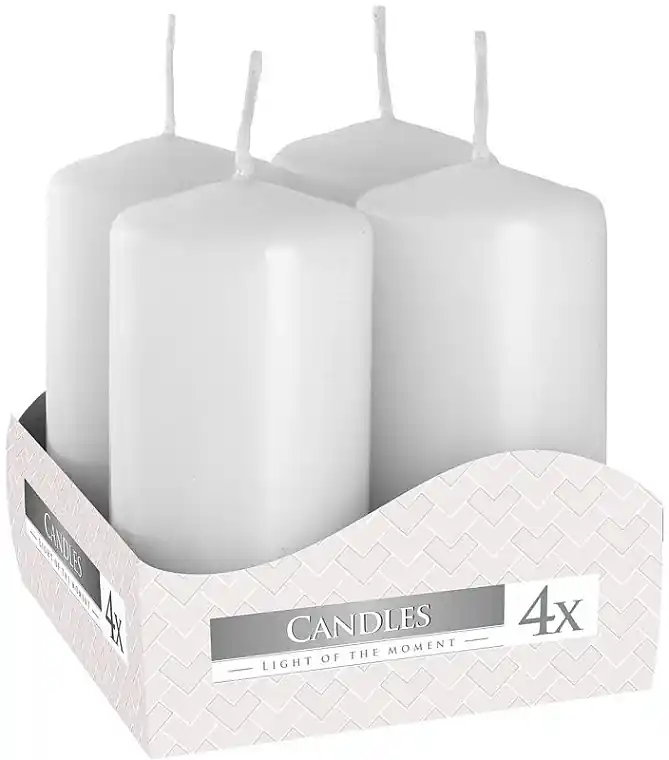 Votive Candle Set 40x80 mm, white, 4 pcs. - Accessories
