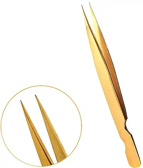 Straight Tweezers, 010, golden - Accessories