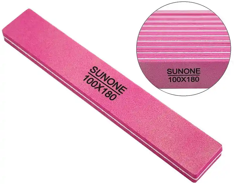 Nail Polishing Buff 100/180, wide, pink, 10 pcs - Accessories