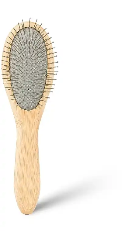 Double-Sided Pet Brush, bamboo handle, 6 x 22 cm