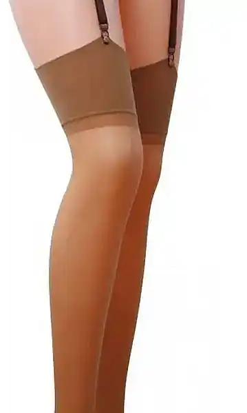 Suspender Stockings ST001, 17 Den, beige - Clothes