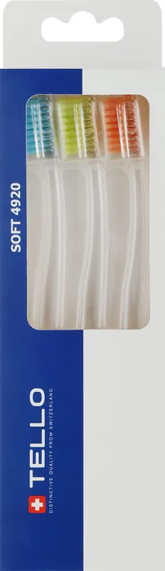 Toothbrush set, 4920, blue + lime + orange - Bath and Body
