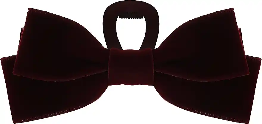 Hair Clip 'Bow', 8378, Burgundy Velvet - Accessories
