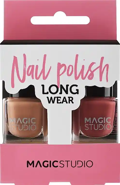 Set of Polishes, Beige + Dark Pink - Nails