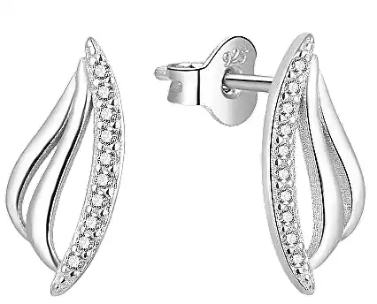 Silver Earrings with Zircons - Costume jewelry