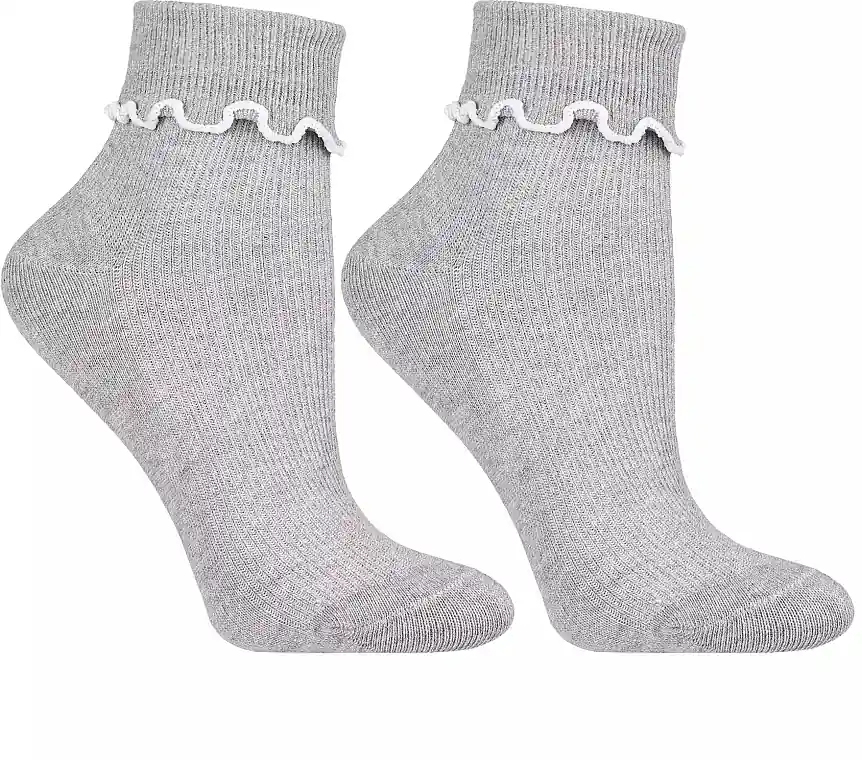 Cotton Socks 3/4, grey - Clothes