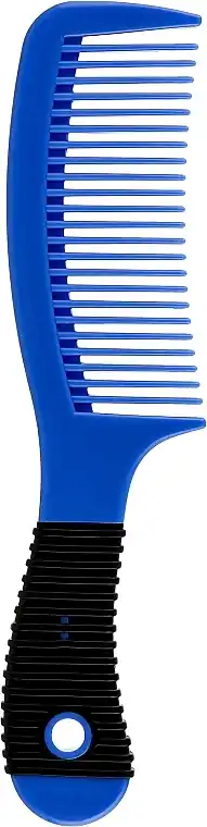 Hair comb with rubberized handle, 499835, blue with black handle - Accessories