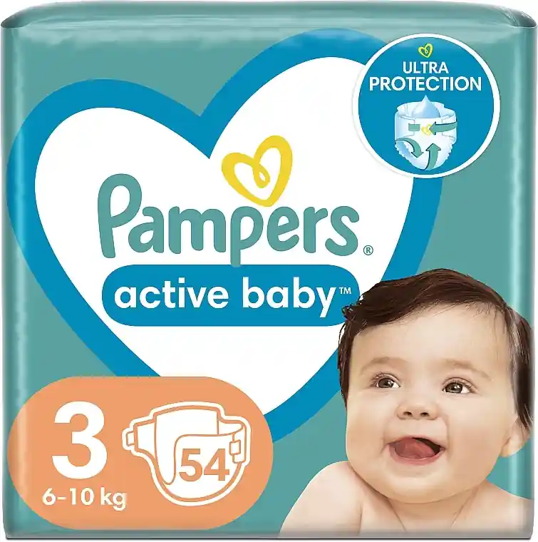Active Baby 3 Diapers, 6-10 kg, 54 pcs