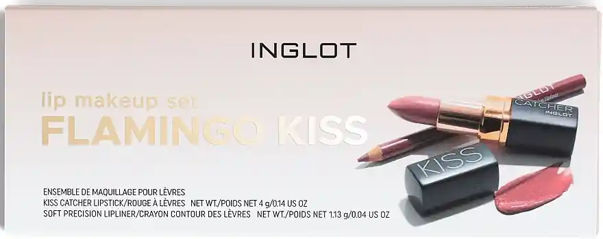 Inglot Lip Makeup Set Flamingo Kiss (lipstick/4g + lipliner/1.13g)