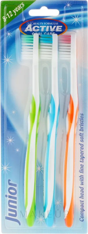 Kids Toothbrushes, 8-12 years (blue, orange, light green)
