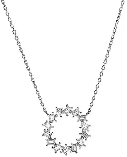 Shiny Silver Necklace with Zircons - Costume jewelry