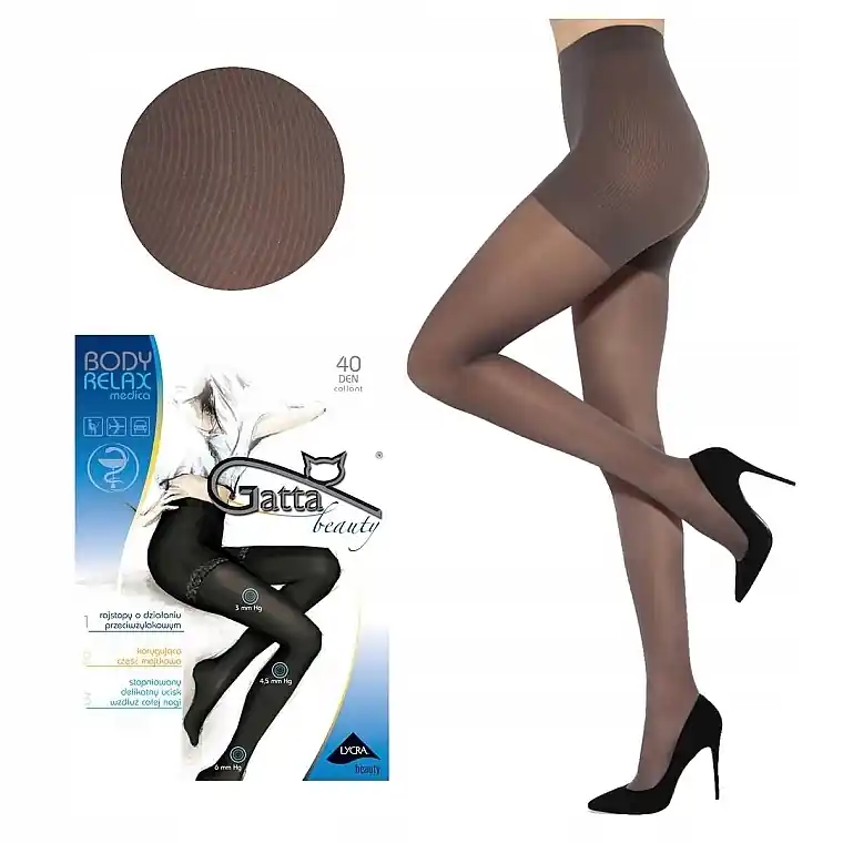 Light Compression Tights "Body Relax Medica" 40 Den, fumo - Clothes