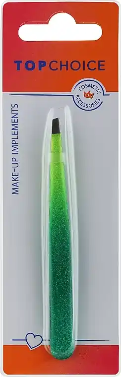 Epoxy Glitter Slant Tweezer 75995, green-yellow ombre