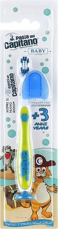 Kids Toothbrush 3+, soft, light green with racoon - Bath and Body
