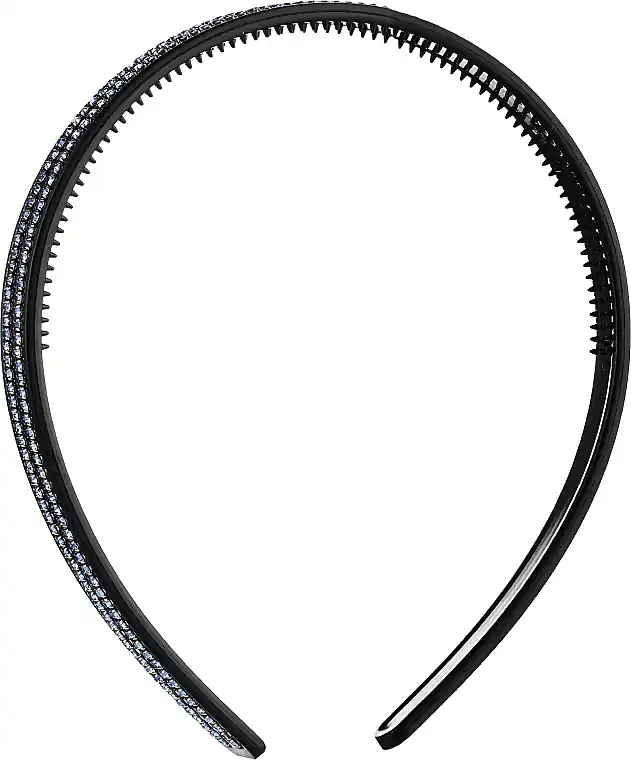 Hair hoop, 26195+1, black with blue stones - Accessories