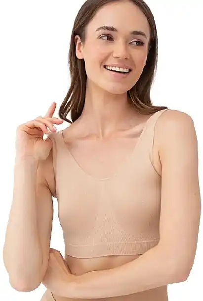 Seamless Sports Top with Wide Straps, natural - Clothes