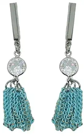 Women Earrings, blue chains - Costume jewelry