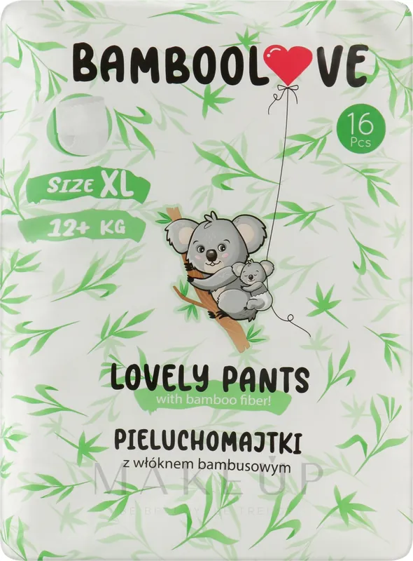 Bamboo Diapers-Panties, XL (12 + kg), 16 pcs