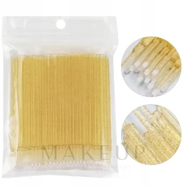 Lash Microapplicator, golden glitter, 100 pcs - Accessories
