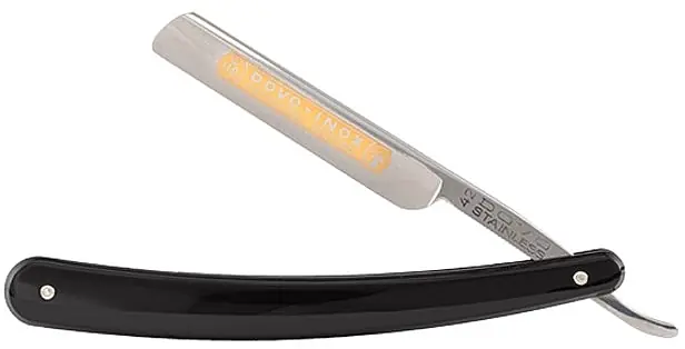 Straight Razor, black plastic, stainless steel - Men