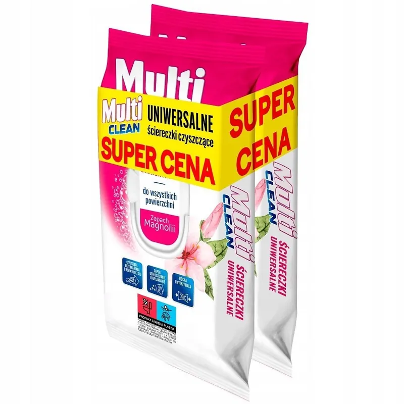 Universal Cleaning Wet Wipes with Valve, 2x72 pcs. - Luba