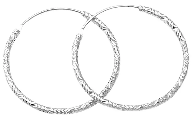 Luxurious Round Silver Earrings, diameter 1.4 cm - Costume jewelry