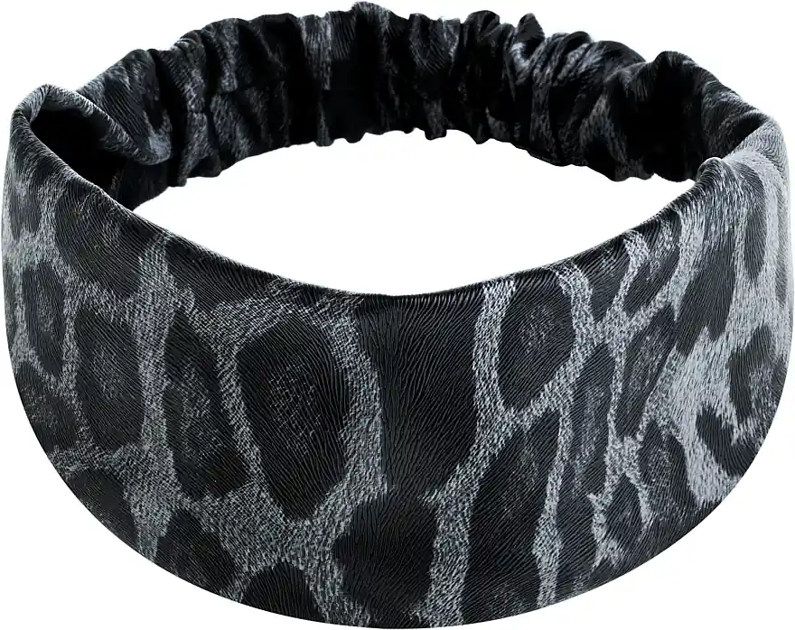 Faux Leather Classic Headband, grey leopard - Accessories