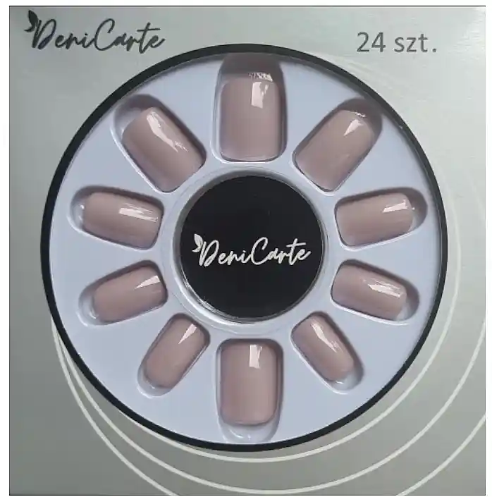 Square Nude False Nails, 24 pieces