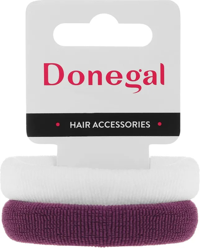 Hair ties, FA-5642, white + purple
