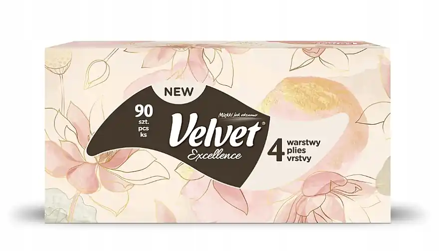 4-ply tissues, pink-beige flowers