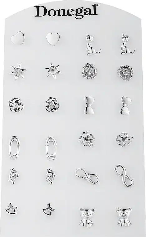 Stud Earrings with Zirconia, 6434, variant 9 - Costume jewelry