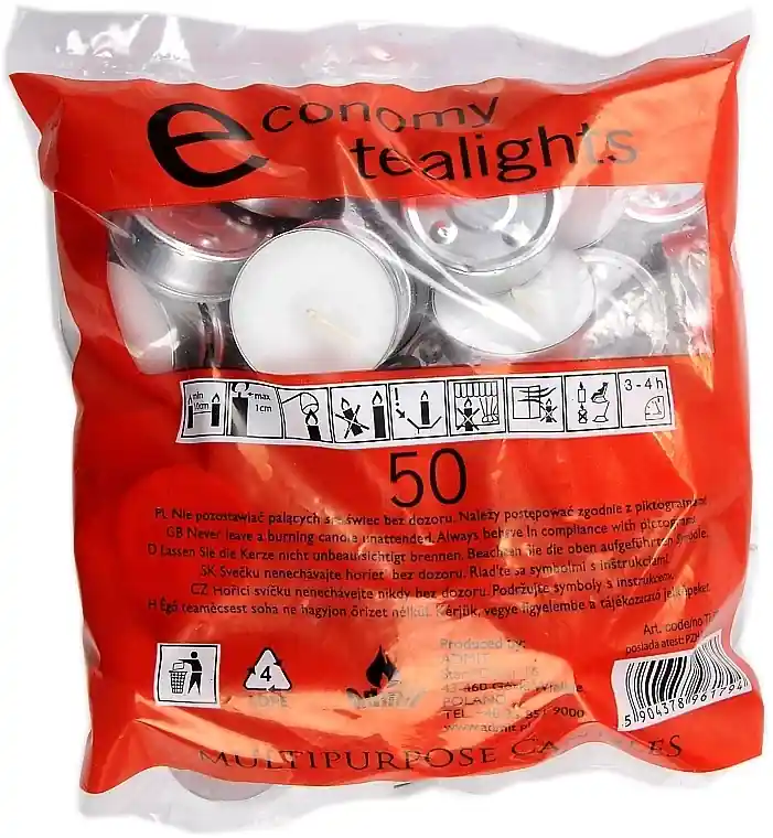 Unscented Tealights 50 pcs. - Accessories