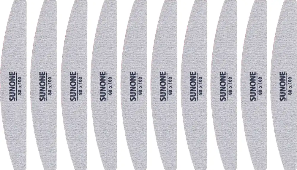 Nail File80/100, half moon, grey, 10 pcs - Accessories