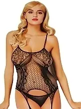 Erotic Bodysuit with Straps, black - Clothes