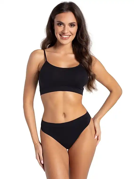 Women Thong without Side Seams 'String Lili', black - Clothes