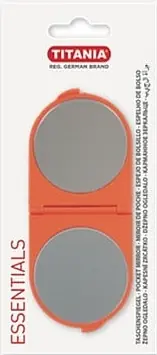 Pocket Mirror, round, orange, 14x6cm - Accessories