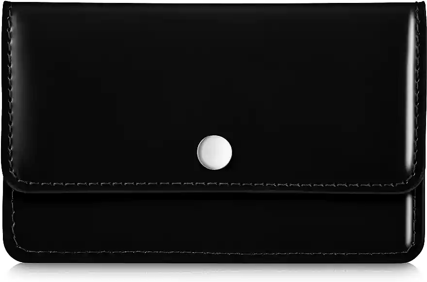 Elegant Black Card Holder, black, lacquered - Accessories