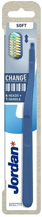Soft Toothbrush, +4 refill heads, blue - Bath and Body