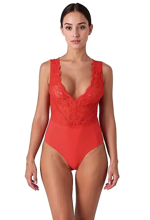 Evalie Bodysuit, red - Clothes
